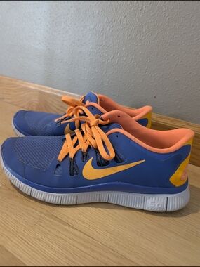 Nike Free 5.0 Blue & Orange Athletic Shoes